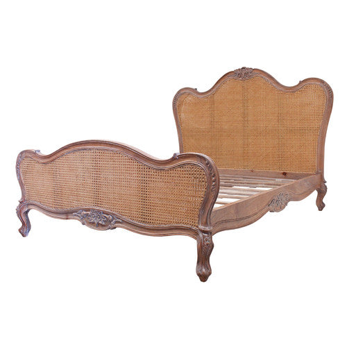 CARRINGTON FURNITURE PARISIAN RATTAN & WOOD BED