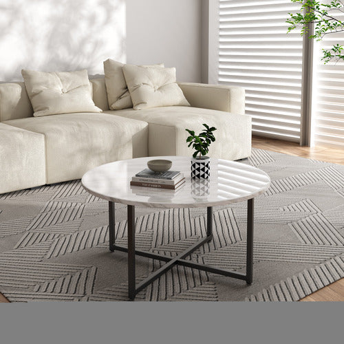 EVER DREAMING LIVING GAEL FAUX MARBLE COFFEE TABLE