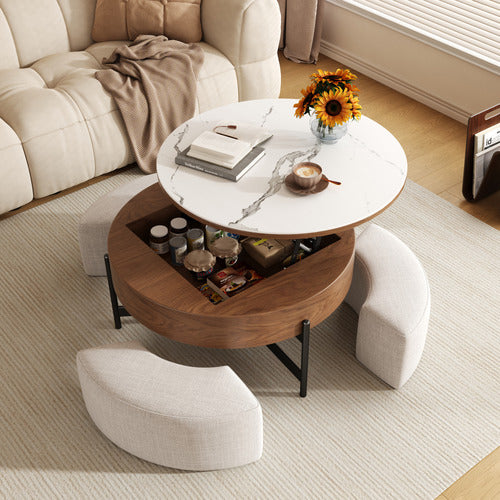SHIRLEY LANE FURNITURE 4 PIECE ABUELA OTTOMAN & COFFEE TABLE SET