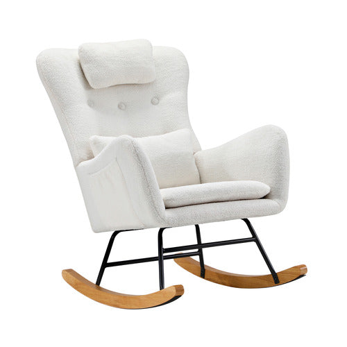 LIVING FUSION CLARK FAUX SHERPA ROCKING CHAIR