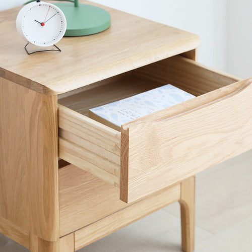 MODERN COLLECTIVE THEA AMERICAN OAK WOOD BEDSIDE TABLE