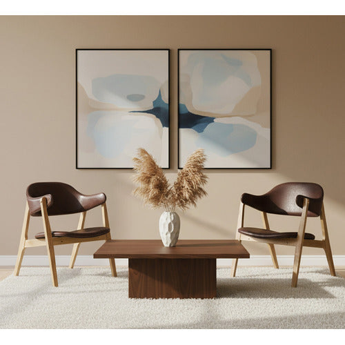 MIKASA FURNITURE ARSBY FAUX LEATHER ARMCHAIRS (SET OF 2)