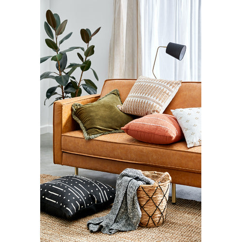 MIKASA FURNITURE COOGEE 3 SEATER FAUX LEATHER SOFA