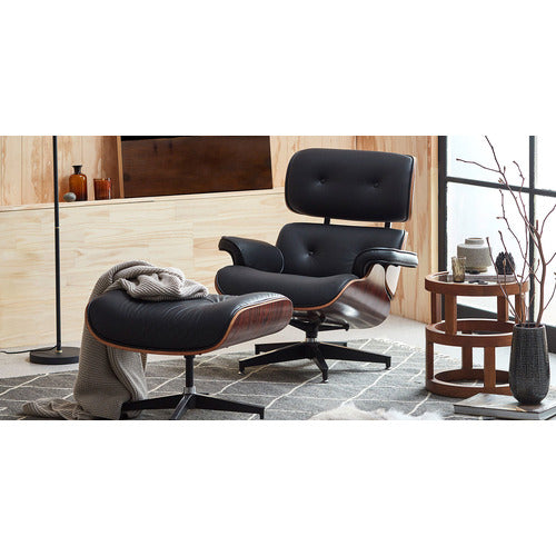 MILAN DIRECT EAMES PREMIUM REPLICA LOUNGE CHAIR & OTTOMAN