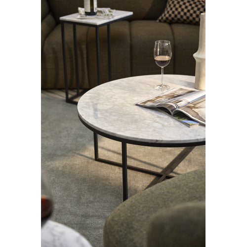 80CM WHITE SERENA ITALIAN CARRARA MARBLE COFFEE TABLE
