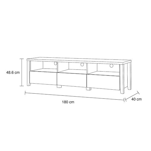 SOUTHERN STYLERS ALEXA RUSTIC 3 DRAWER ENTERTAINMENT UNIT