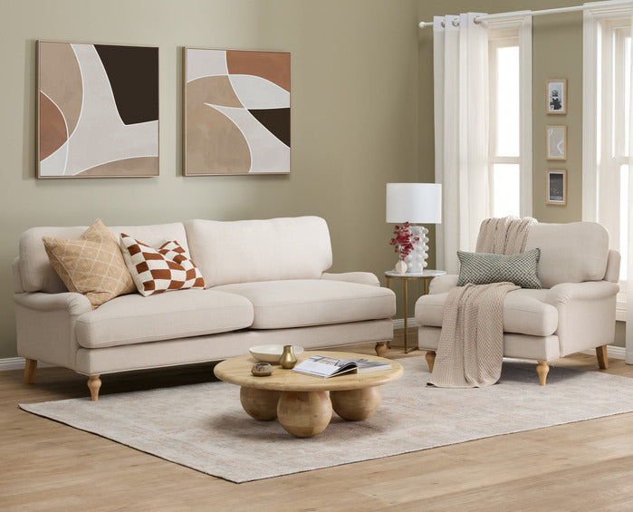 NATURAL DORSET 3 SEATER SOFA