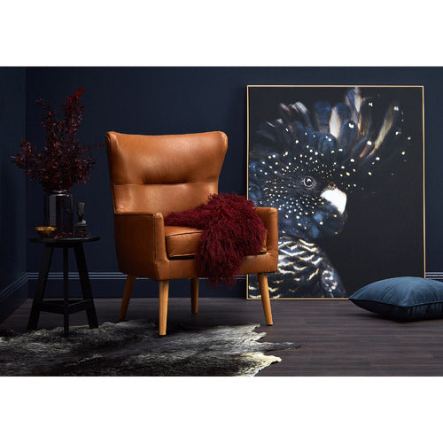JACOB FAUX LEATHER WINGBACK ARMCHAIR