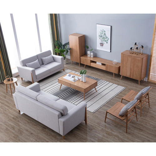 200CM EDEN SOLID AMERICAN OAK TV UNIT