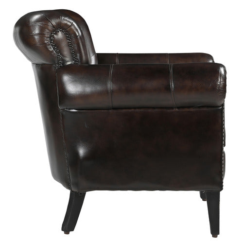 THE DECOR STORE CHOCOLATE LEATHER ARM CHAIR
