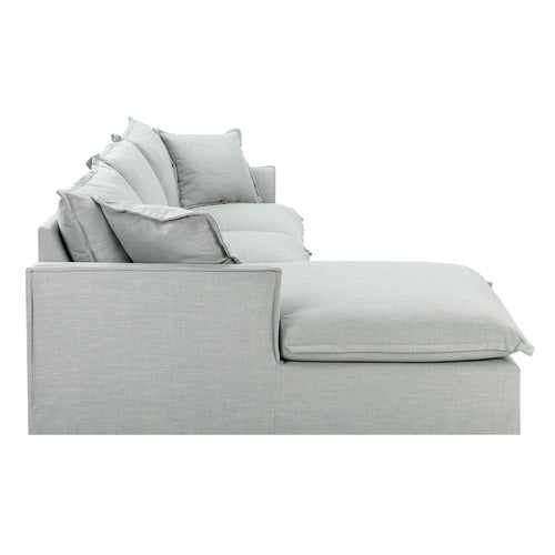 CREAM SOFTY PREMIUM 3 SEATER SLIPCOVER SOFA WITH CHAISE