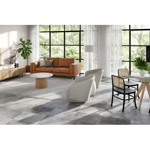 TAN BRAHM 3 SEATER PREMIUM FAUX LEATHER SOFA