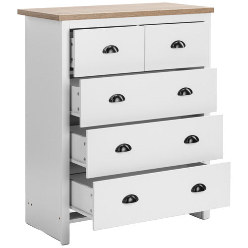 CORE LIVING WHITE & NATURAL EAST HASTINGS CHEST OF DRAWERS