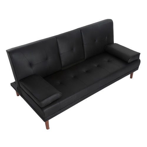 EVER DREAMING LIVING VERNICE 3 SEATER FAUX LEATHER SOFA BED