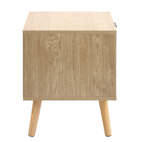 NATURAL LARS 2 DRAWER BEDSIDE TABLE