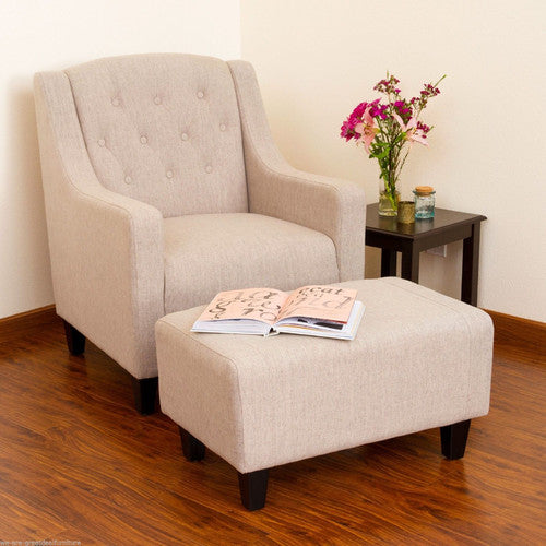 FURNITURE MARKET NOTTINGHAM ARMCHAIR & FOOTSTOOL SET