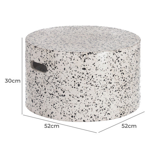 LINEA FURNITURE WHITE JANELLA TERRAZZO OUTDOOR COFFEE TABLE