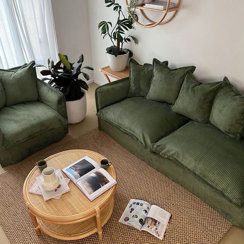 HYDE PARK HOME CUMULUS 3 SEATER CORDUROY SLIPCOVER SOFA