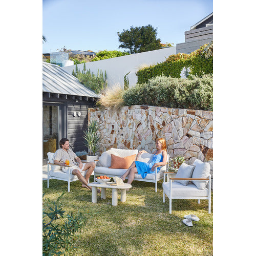 BYRON TRAVERTINE-LOOK OUTDOOR COFFEE TABLE
