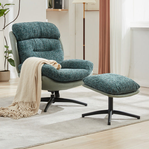 CASSINGTON HOME 2 PIECE RYE UPHOLSTERED SWIVEL CHAIR & FOOTSTOOL SET