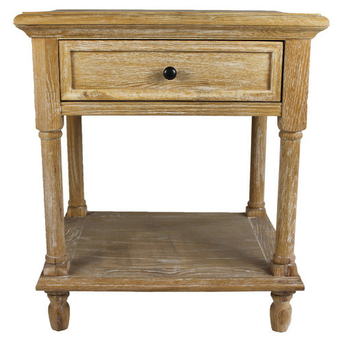NATURALLY PROVINICIAL HARRIETT AMERICAN OAK BEDSIDE TABLE