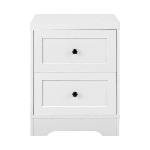 LIVING FUSION WHITE AURORA 2 DRAWER BEDSIDE TABLE