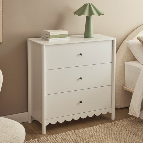 MADDISON LANE WHITE AMELIE 3 DRAWER CHEST