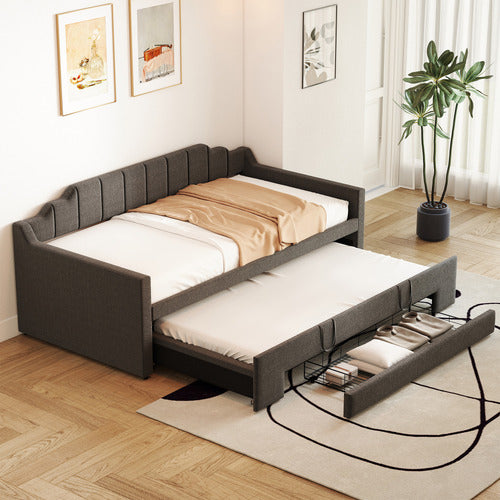 HAVEN COVE FURNITURE DEIDARA QUEEN DAYBED WITH TRUNDLE & STORAGE