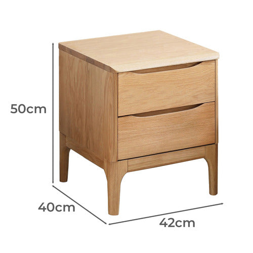 MODERN COLLECTIVE THEA AMERICAN OAK WOOD BEDSIDE TABLE