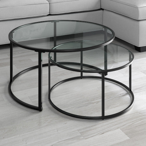 ESTUDIO FURNITURE 2 PIECE COCO NESTING COFFEE TABLES SET