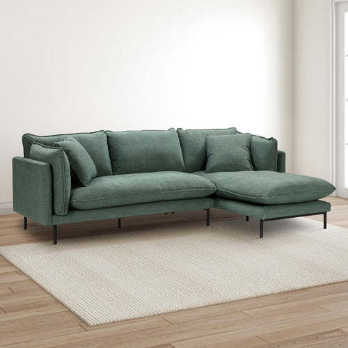 OCEAN GREEN BELLAMY 3 SEATER SOFA WITH CHAISE