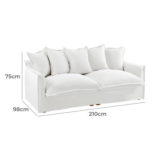 HYDE PARK HOME CUMULUS PREMIUM 3 SEATER COTTON SLIPCOVER SOFA