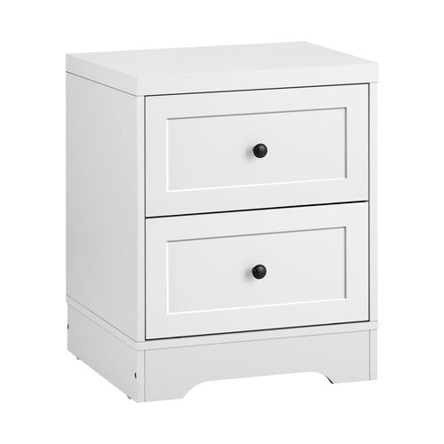 LIVING FUSION WHITE AURORA 2 DRAWER BEDSIDE TABLE