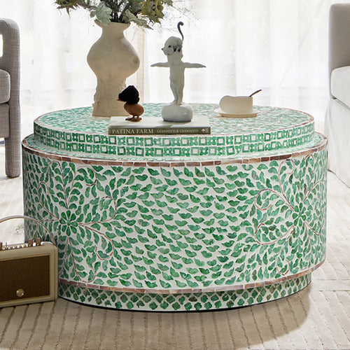 THE DECOR STORE FINLEY CAPIZ SHELL COFFEE TABLE