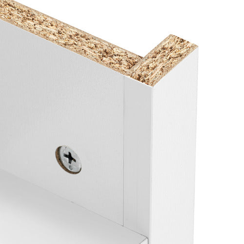 CORE LIVING WHITE & NATURAL EAST HASTINGS 3 DRAWER BEDSIDE TABLE