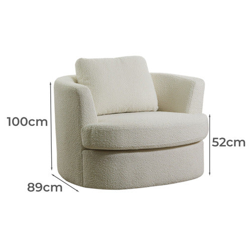 KILLIAN BOUCLE SWIVEL ARMCHAIR