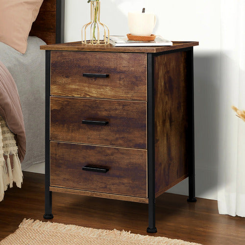 HOXTON ROOM VIKTOR 3 DRAWER BEDSIDE TABLE