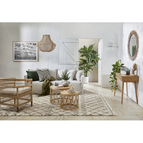 ESTUDIO FURNITURE 2 PIECE LOOP RATTAN COFFEE & SIDE TABLE SET