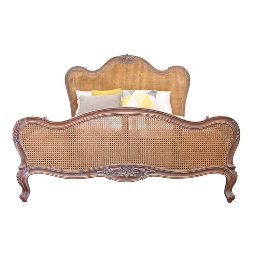CARRINGTON FURNITURE PARISIAN RATTAN & WOOD BED