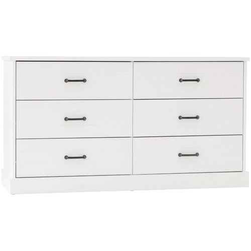 WEST VALLEY INTERIORS WHITE HAMPTONS 6 DRAWER CHEST