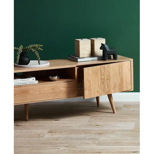 200CM EDEN SOLID AMERICAN OAK TV UNIT