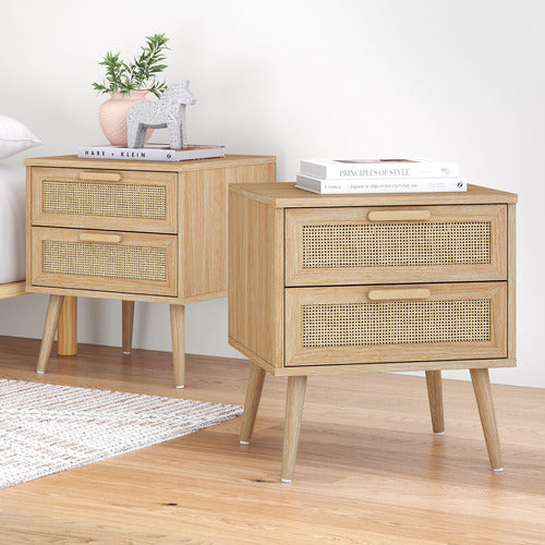 LIVING FUSION HOLLY 2 DRAWER BEDSIDE TABLES (SET OF 2)