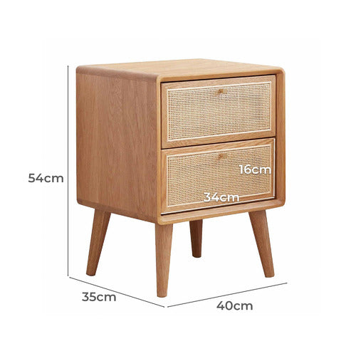 MODERN COLLECTIVE ENZO AMERICAN OAK WOOD BEDSIDE TABLE