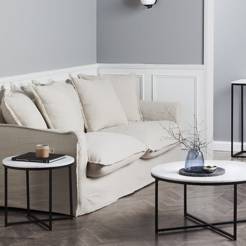 HYDE PARK HOME CUMULUS PREMIUM 3 SEATER COTTON SLIPCOVER SOFA