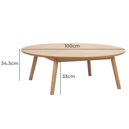 DION HERRINGBONE OAK WOOD COFFEE TABLE