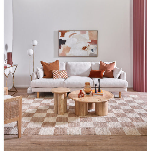 CLOVER MANGO WOOD PILLAR LEG COFFEE TABLE