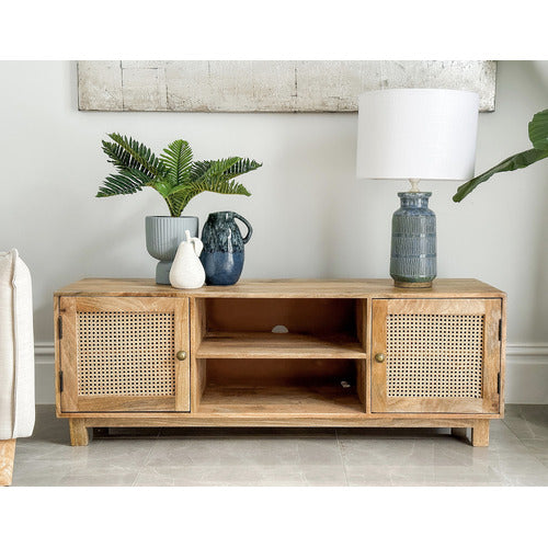 HOME & LIFESTYLE BRIAR 2 DOOR MANGO WOOD TV UNIT