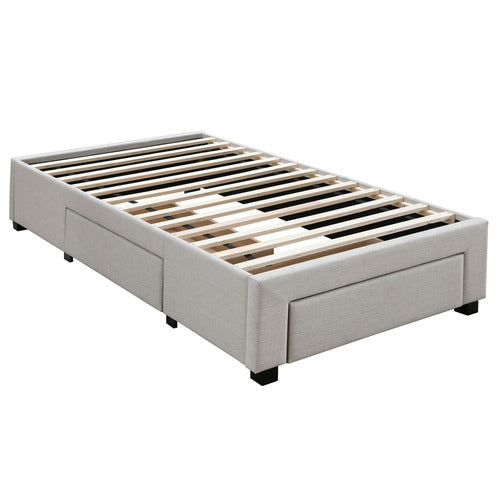 WESTERN DESIGNS OAT WHITE ASTRO KING SINGLE STORAGE BED BASE WITH MATTRESS