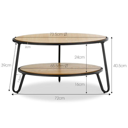 CONTINENTAL DESIGNS MACY ROUND COFFEE TABLE