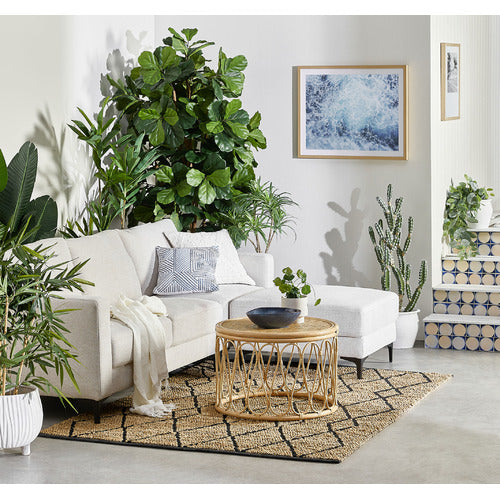 ESTUDIO FURNITURE 2 PIECE LOOP RATTAN COFFEE & SIDE TABLE SET